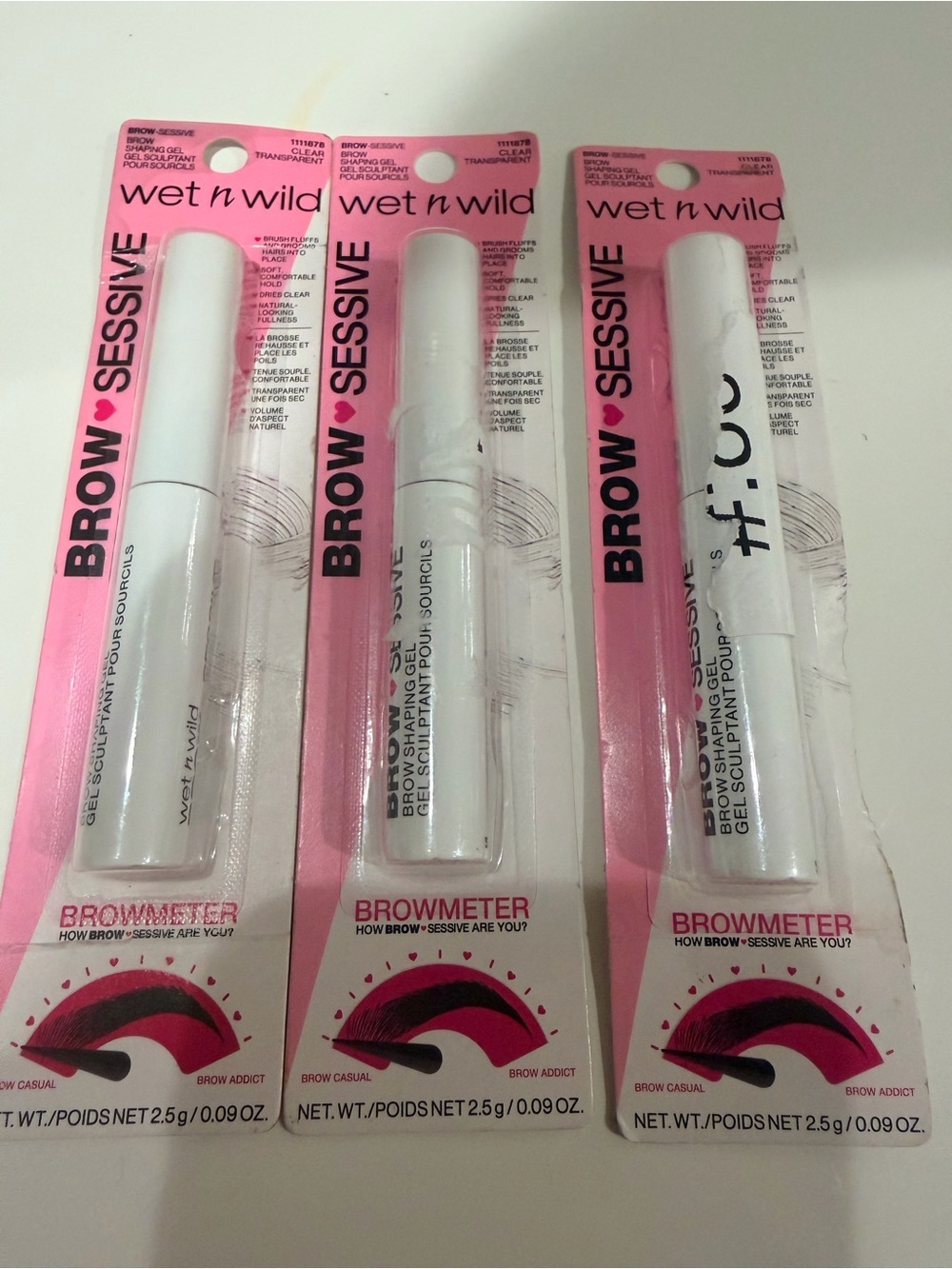 3 Pack of Wet n Wild Brow-Sessive Brow Shaping Gel in Clear (3 Tubes)